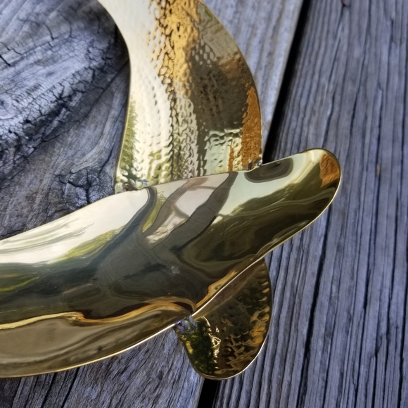 Hammered statement brass necklace silver  brass … - Picture 6 of 6